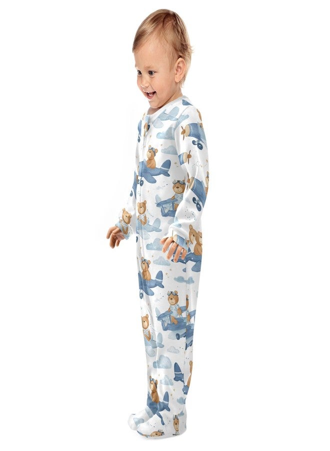 Dussdil Bear Cloud Stars Airplane Baby One-Piece Footies Newborn Rompers Pajamas Cotton Footed Pjs for Sleep Play Boys Girls 6M - Image 4