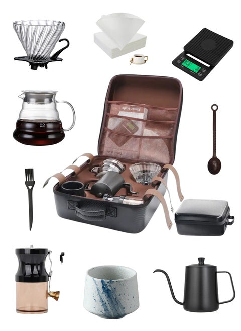 V60 Set coffee set 10 Piece High Quality Coffee Set Coffee Grinder Coffee Maker With Case