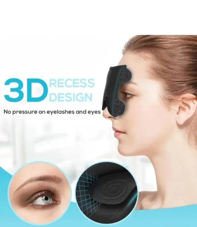 BOLREUS 3D Contoured Sleep Eye Mask with Adjustable Strap – 100% Blackout Soft Memory Foam Eye Mask for Men & Women, Comfortable Light Blocking Sleep Mask for Travel, Night Shift, Yoga, Meditation & Naps – Black - Image 2