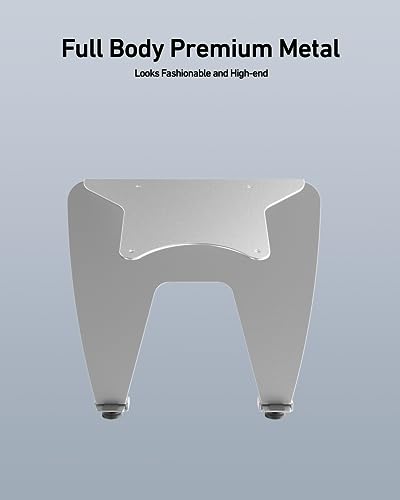 ergounion VESA Laptop Tray for Monitor Mount, Holds Laptops up to 17.3 Inches and 28.6 lbs, Fits 100x100mm VESA, Notebook Tray Office Desk Accessories, Silver - Image 3