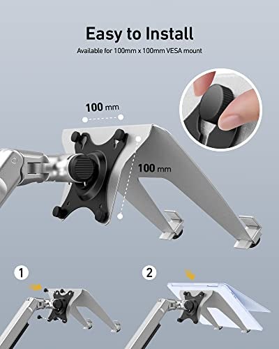 ergounion VESA Laptop Tray for Monitor Mount, Holds Laptops up to 17.3 Inches and 28.6 lbs, Fits 100x100mm VESA, Notebook Tray Office Desk Accessories, Silver - Image 5