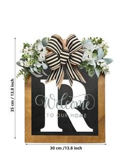 Y&D Welcome Sign Creative Bowknot Letter Wreath In Front Of The Door Outdoor Decoration Props For The Courtyard 35x40CM  - Image 2