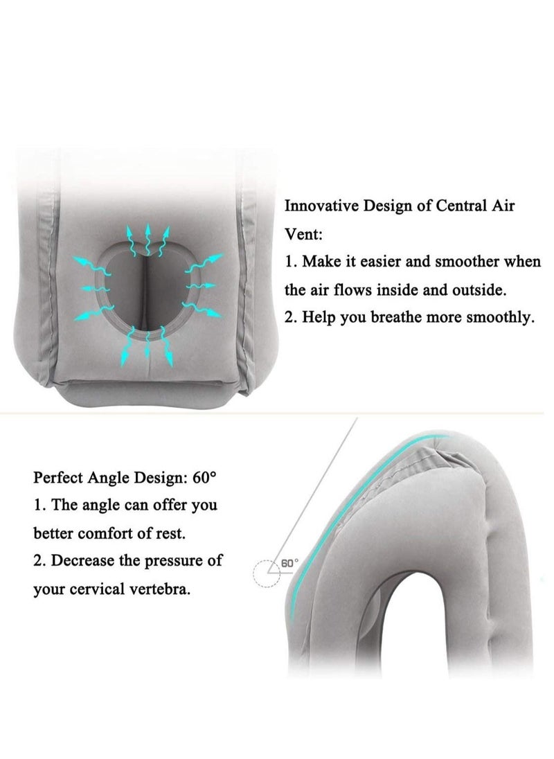 WALALLA - Portable Inflatable Travel Neck Support Pad, Head Pillow for Sleeping on Office Train Car - Image 1