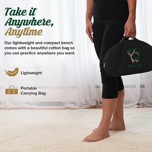 MONK & LLAMA Foldable Ergonomic Bamboo Meditation Bench Black Kneeling Stool - Perfect Seiza Bench Meditation Stool Chair for Prayer & Travel - Deeper & Enjoyable Sessions - Image 4