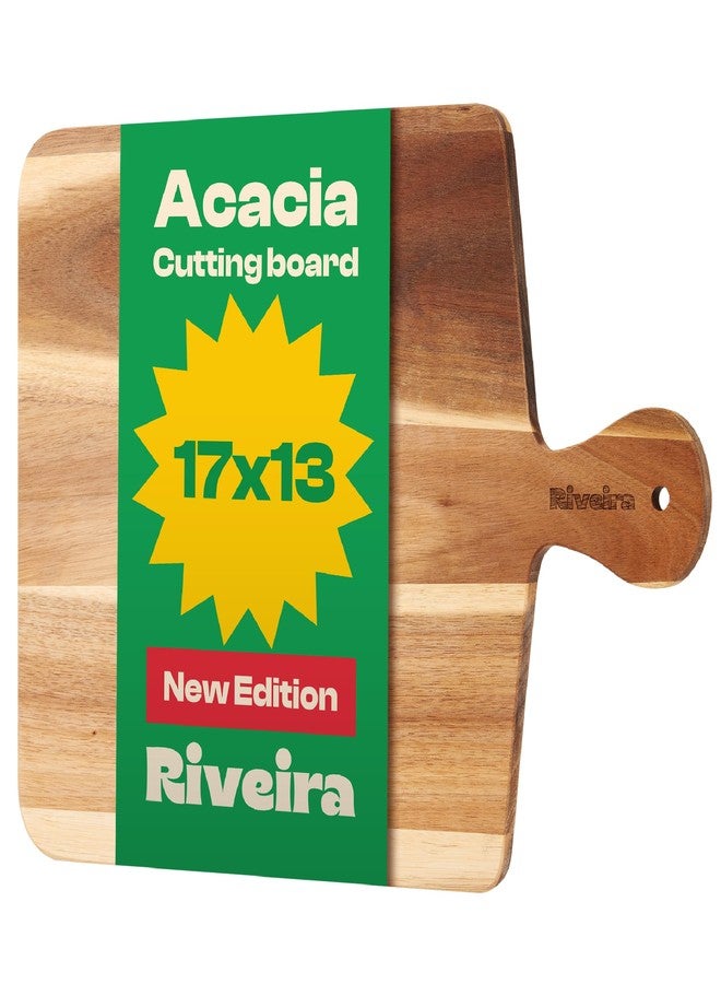 Riveira Acacia Wood Cutting Board – Gourmet Acacia Grandeur: Wooden Cutting Board – Natural Wooden Cutting Boards For Kitchen Decorative – Innovative Juice Grooves Acacia Wooden Chopping Board - Image 1