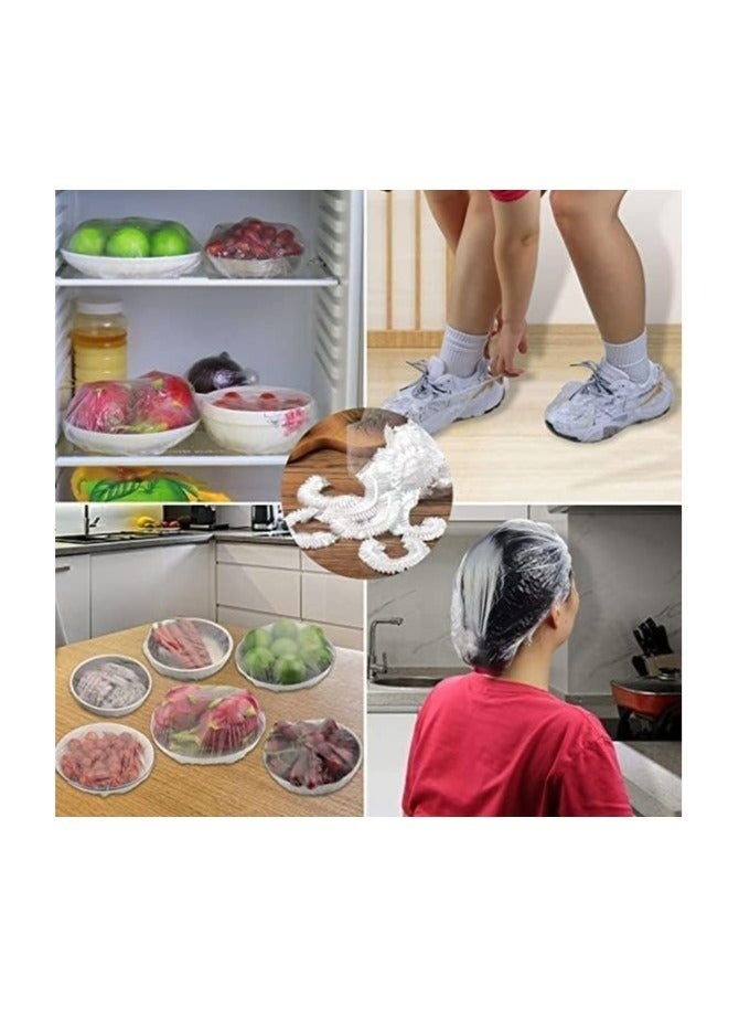 Fresh Keeping Bags 100pcs Food Covers,Fresh Keeping Bags,Elastic Storage Covers, ,Preservation Bags,Disposable Bags,Used Fruit And Storage, Transparent, Elastic Stretch Adjustable Bowl Lids, Universal Kitchen Wrap Seal Caps for Leftovers And Meal Prep - Image 4