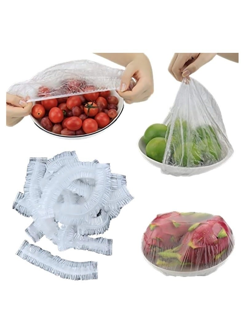 Fresh Keeping Bags 100pcs Food Covers,Fresh Keeping Bags,Elastic Storage Covers, ,Preservation Bags,Disposable Bags,Used Fruit And Storage, Transparent, Elastic Stretch Adjustable Bowl Lids, Universal Kitchen Wrap Seal Caps for Leftovers And Meal Prep - Image 2