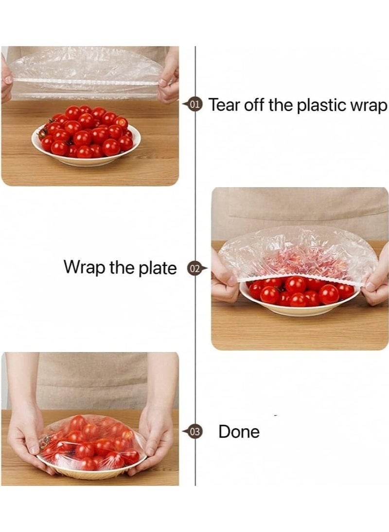 Fresh Keeping Bags 100pcs Food Covers,Fresh Keeping Bags,Elastic Storage Covers, ,Preservation Bags,Disposable Bags,Used Fruit And Storage, Transparent, Elastic Stretch Adjustable Bowl Lids, Universal Kitchen Wrap Seal Caps for Leftovers And Meal Prep - Image 5
