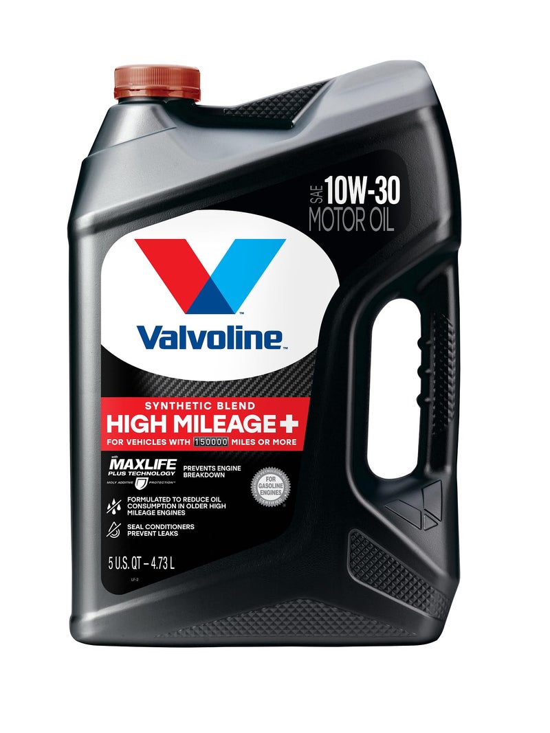 Valvoline High Mileage 150K with Maxlife Plus Technology 10W-30 Motor Oil 5 Quart - Image 1