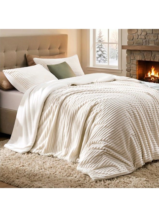Quataly Fluffy Queen Comforter Set 3 Pieces - Soft & Fuzzy Beige Comforters Queen Size for Winter Fleece Bedding Set,1 Luxury Down Alternative Comforter with 2 Pillow Shams - Image 1
