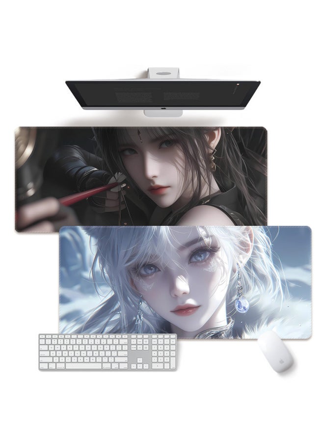 Anime Style Super Large E-sports Mouse Pad Non-slip Thickened Edge Lock Game Table Pad Keyboard Pad Notebook Male Dormitory-Color:800*300*3mm-Pattern:Travel 2-white Eye Mask - Image 5