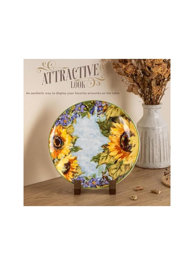 The Bros Wood Plate Stand & Easel, Decorative Display for Picture Frames, Dishes, Photos, and Platters - Image 3