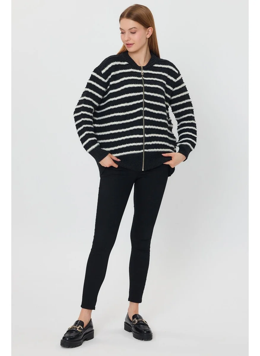الكسندر جاردي Striped Zippered Cardigan