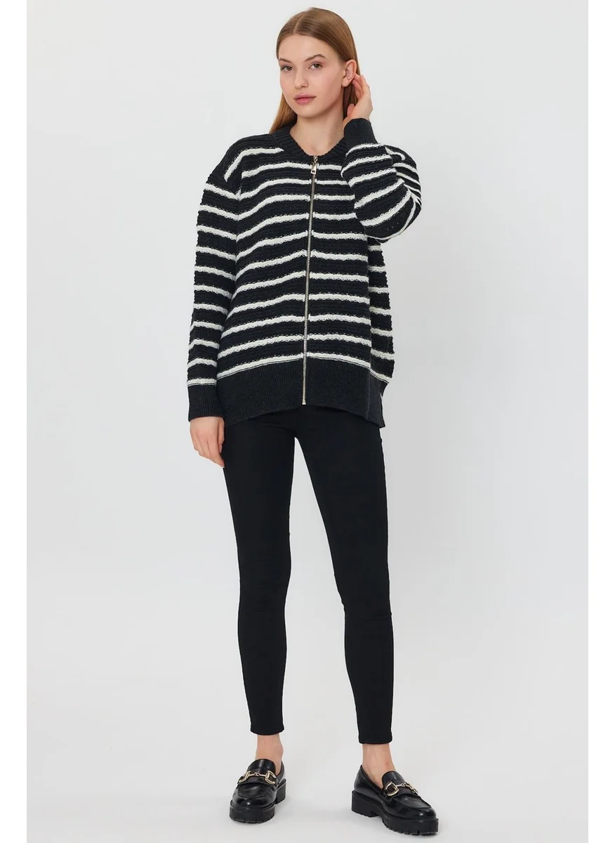 الكسندر جاردي Striped Zippered Cardigan