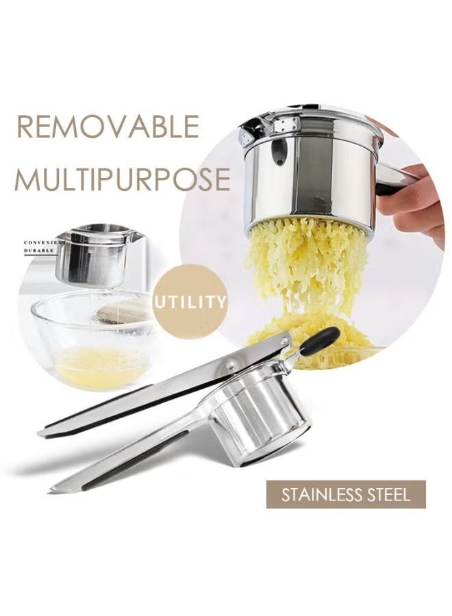 ELTRAZONE Premium Stainless Steel Potato Ricer with 3 Interchangeable Discs, Heavy-Duty Kitchen Press, Manual Potato Masher & Vegetable Press, Ergonomic Handle, Durable Stainless Steel Food Mill for Smooth Mashed Potatoes, Gnocchi, Baby Food & Kitchen Cooking Use - Image 3