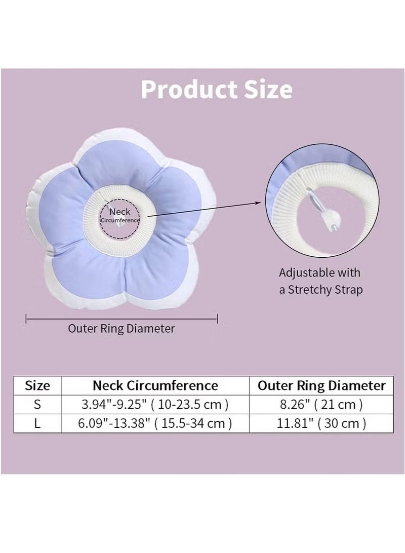 Generic Cat Cone Collar Waterproof Soft Cone Collar, Cat Cone Collar, Cute Flower Waterproof Elizabethan Era Cat Anti Bite Licking Wound Healing Protective Pet Recovery Collar (S)  - Image 2