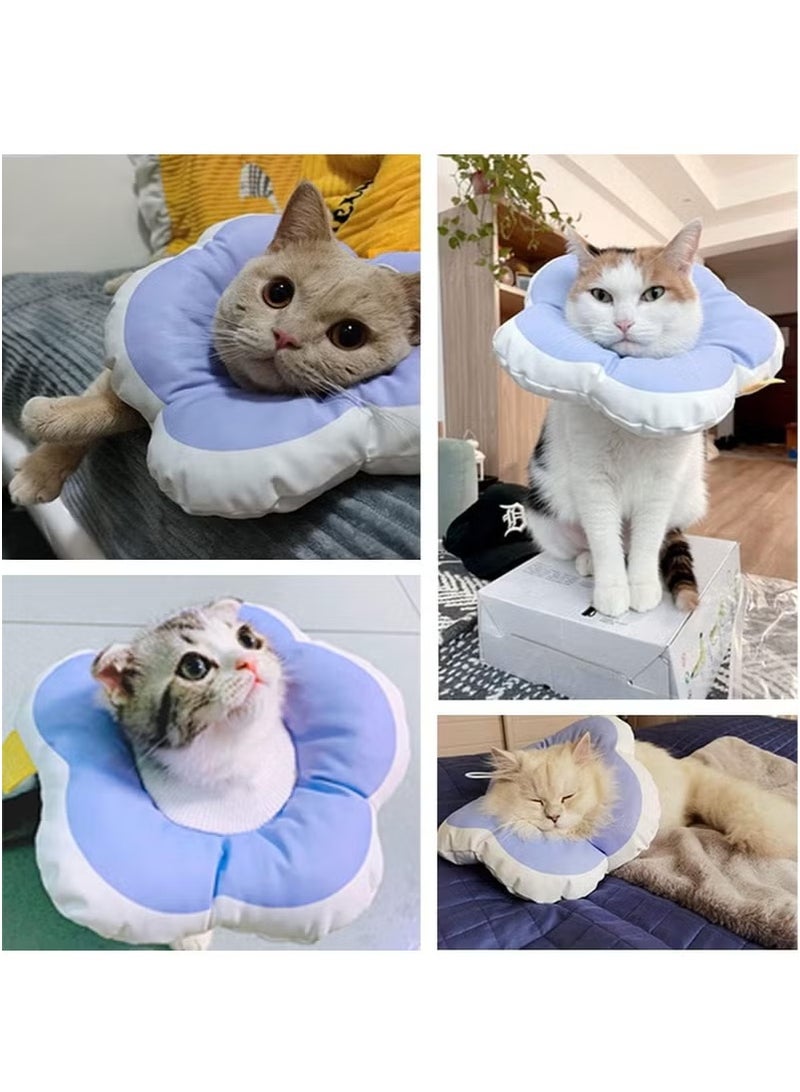 Generic Cat Cone Collar Waterproof Soft Cone Collar, Cat Cone Collar, Cute Flower Waterproof Elizabethan Era Cat Anti Bite Licking Wound Healing Protective Pet Recovery Collar (S)  - Image 5