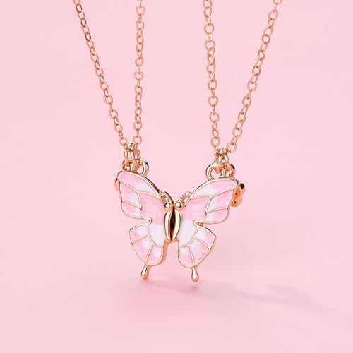 squishy 2Pcs Friendship Necklace, Friendship Gifts, Best Friend Necklace for Girls, Meaningful Gift for Friendship Celebrations (2Pcs（Pink) - Image 5