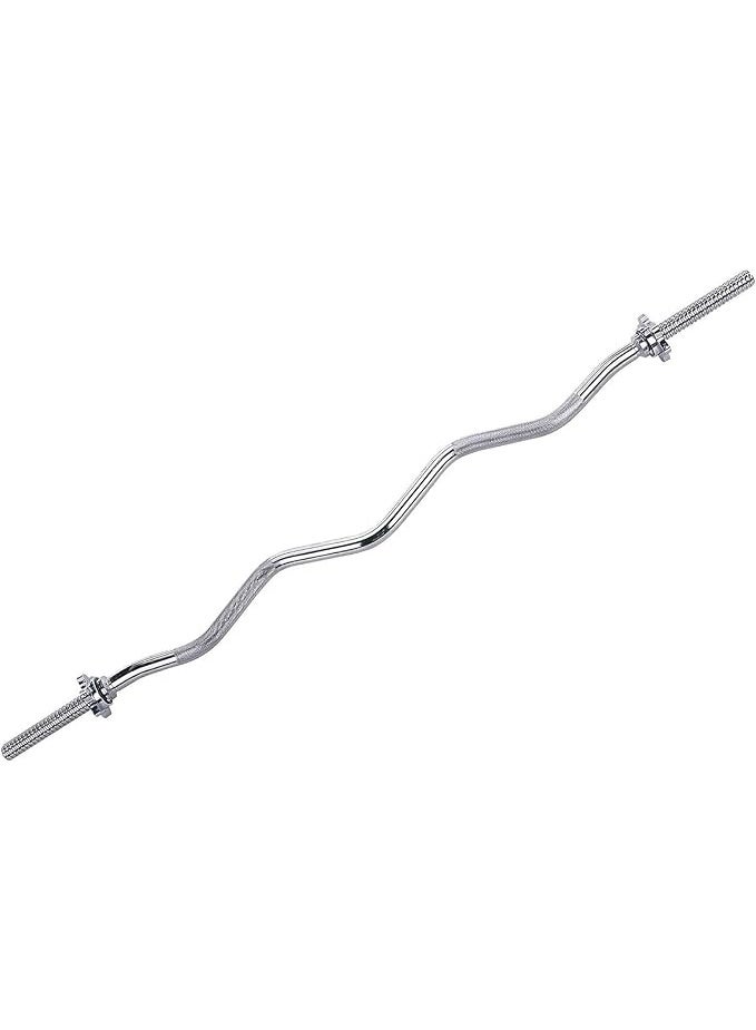 1.20m zigzag dumbbell bar suitable for biceps and triceps exercises with locking fasteners - Image 1