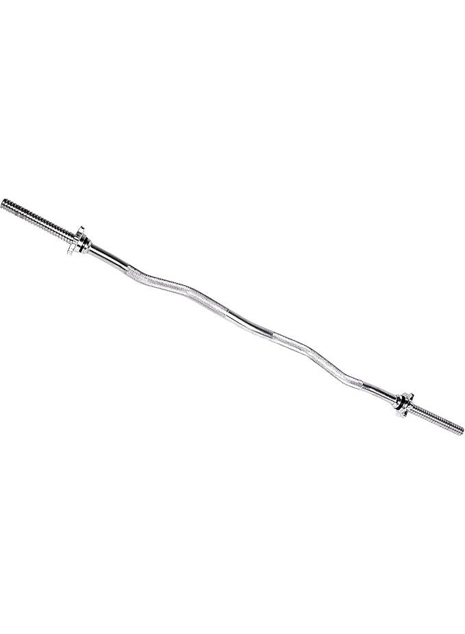 1.20m zigzag dumbbell bar suitable for biceps and triceps exercises with locking fasteners - Image 2