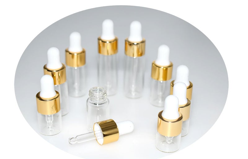 Hustar Small Dropper Bottle, 1ml+2ml+3ml+4ml+5ml 10Pcs Mini Glass Sample Dropper Bottles for Travel Liquids tiny - Image 1