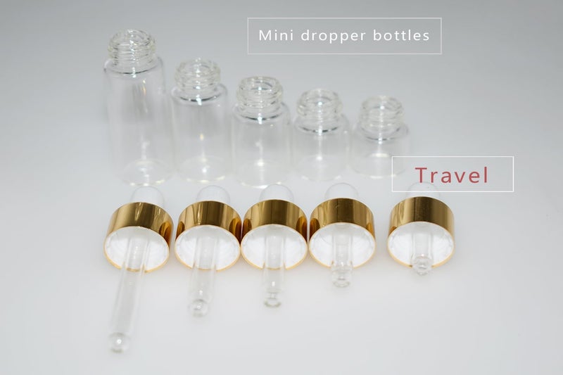 Hustar Small Dropper Bottle, 1ml+2ml+3ml+4ml+5ml 10Pcs Mini Glass Sample Dropper Bottles for Travel Liquids tiny - Image 3