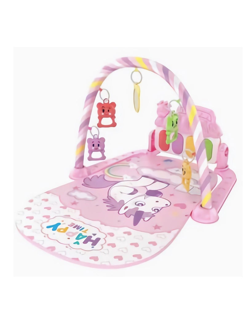 Baby Piano Play Mat with Hanging Swing and Cushion - Elegant Design - Bright Colors - From Birth - Image 1