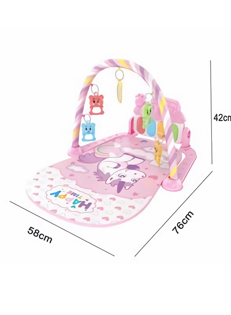 Baby Piano Play Mat with Hanging Swing and Cushion - Elegant Design - Bright Colors - From Birth - Image 2