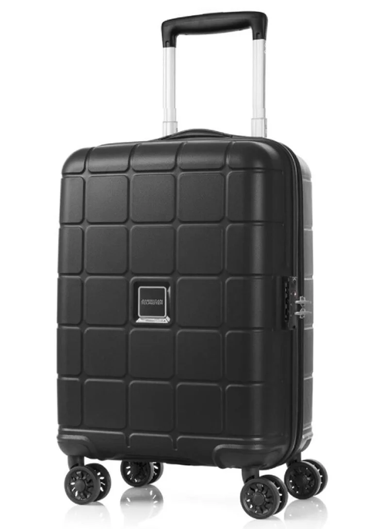 امريكان توريستر hundo suitcase, 2pc set (55 + 68 cm), 4 spinner wheels, hard top, polypropylene, black|spacious interior|duosaf™ security zipper|tsa combination lock|expandable - 3 years international warranty