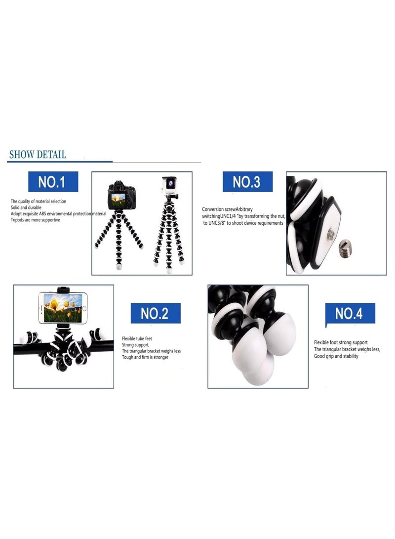 PLOKAMA - PK-775-5-in-1 Smartphone Video Rig, Camera Mount Stabilizer with LED Light, Microphone, U-Grip Handle - (Black) - Image 3