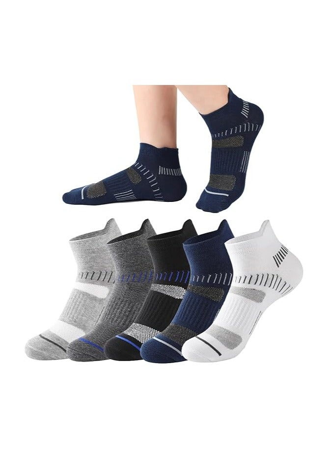Men's Athletic Socks (5 Pack) - Low Cut, Sweat Wicking, Anti-Odor, Comfortable for All Season - Ideal for Activity, Running, and Everyday Use - The Ultimate Sock Set.Sports Socks,Mesh Socks,Men's Breathable Sweat Socks,Summer Short Running Socks.