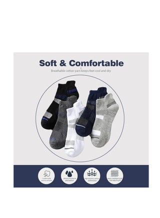 Men's Athletic Socks, 5-Pack – Low-Cut, Sweat-Wicking, Anti-Odor for All Seasons - view 3