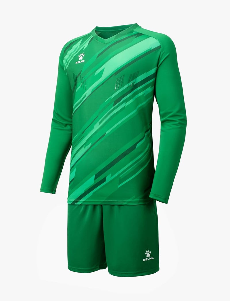 KELME قمصان حراس مرمى كرة القدم للرجال، طقم حارس مرمى مبطن، قميص وسروال حارس مرمى للشباب مع جوارب خضراء كبيرة - Image 3
