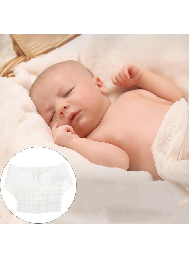 Healifty Newborn Diapers 5pcs Diaper Baby Cloth Newborn Pure Cotton Mustard White Washable Baby Diapers - Image 1