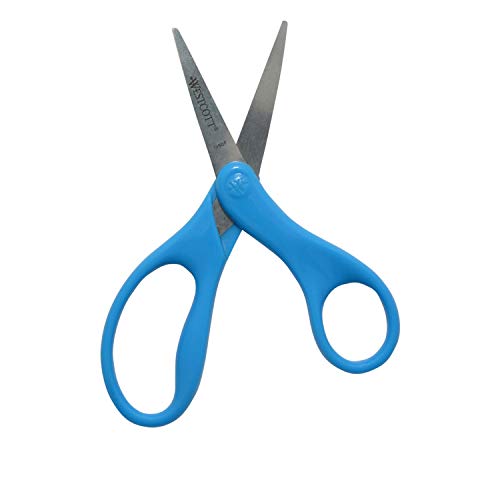 Westcott Kids Scissors, 5 Inch, Pointed, Pack of 6-3 Red and 3 Blue - Image 4