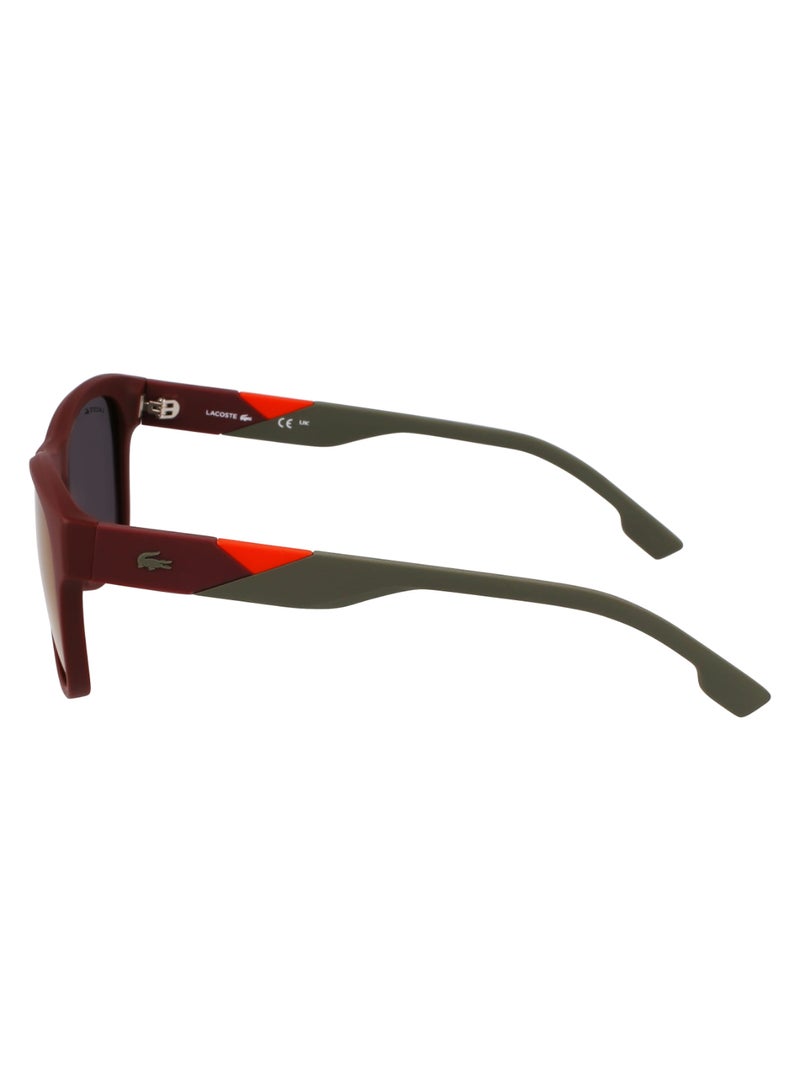 LACOSTE FULL RIM INJ-RUBBER INJECTED LACOSTE SUNS L6043S 5618 (601) MATTE BURGUNDY/ORANGE MIRROR  - Image 4