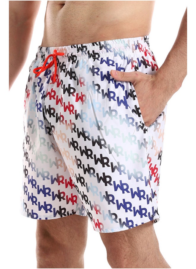 WHITE RABBIT Side Pockets Crabs Patterned Board Shorts-SwuimSuit  - Image 4