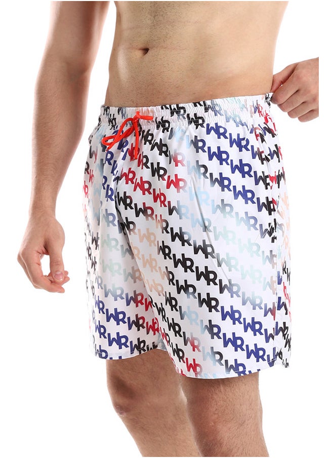 WHITE RABBIT Side Pockets Crabs Patterned Board Shorts-SwuimSuit  - Image 2