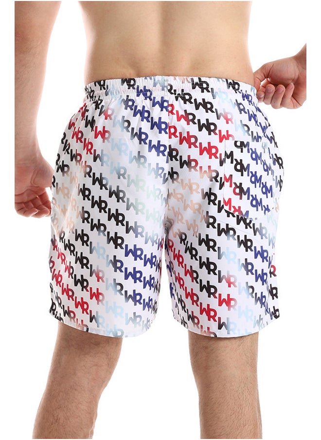 WHITE RABBIT Side Pockets Crabs Patterned Board Shorts-SwuimSuit  - Image 3