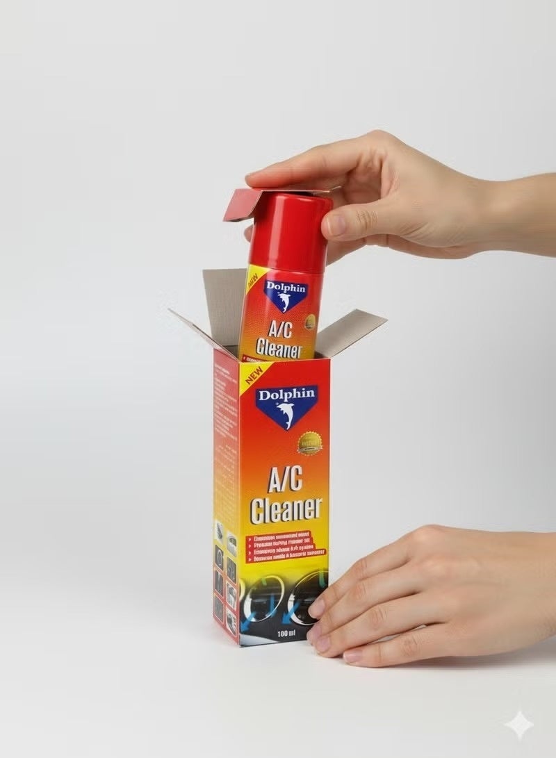 Dolphin A/C Cleaner Spray 100ml – Powerful Odor Eliminator and Disinfectant for Air Conditioner Systems, Removes Dust, Bacteria, Mold, and Unpleasant Smells, Safe for Home and Car AC Units - Image 5