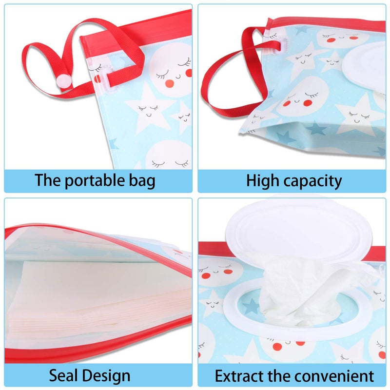 FEBSNOW 4 Pack Baby Wipes Container, Reusable Portable Wet Wipe Pouch, Wipe Dispenser Container, Baby Travel Wet Wipe Holder - Image 2