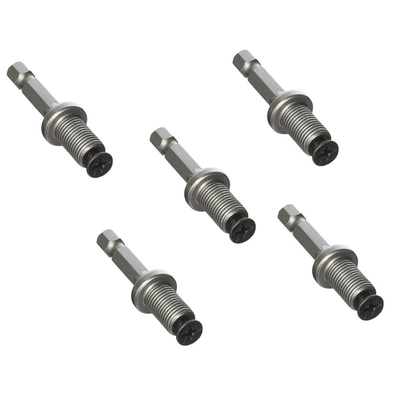 LDEXIN 5pcs 1/4" Shank to 3/8-24UNF Thread Round Shank Lock Screw Drill Chuck Adapter Drill Chuck Adapter - Image 5