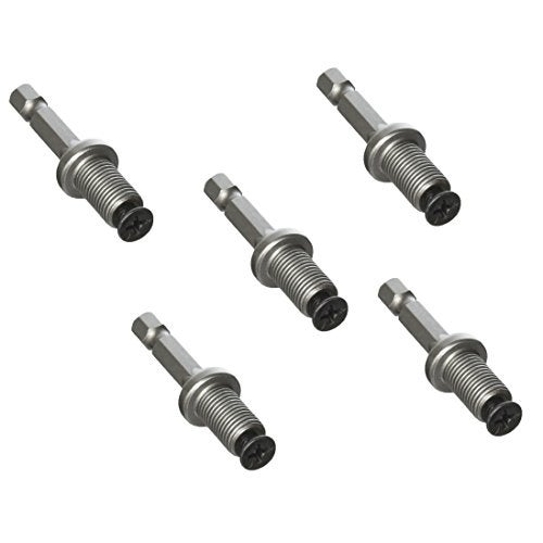 LDEXIN 5pcs 1/4" Shank to 3/8-24UNF Thread Round Shank Lock Screw Drill Chuck Adapter Drill Chuck Adapter - Image 1