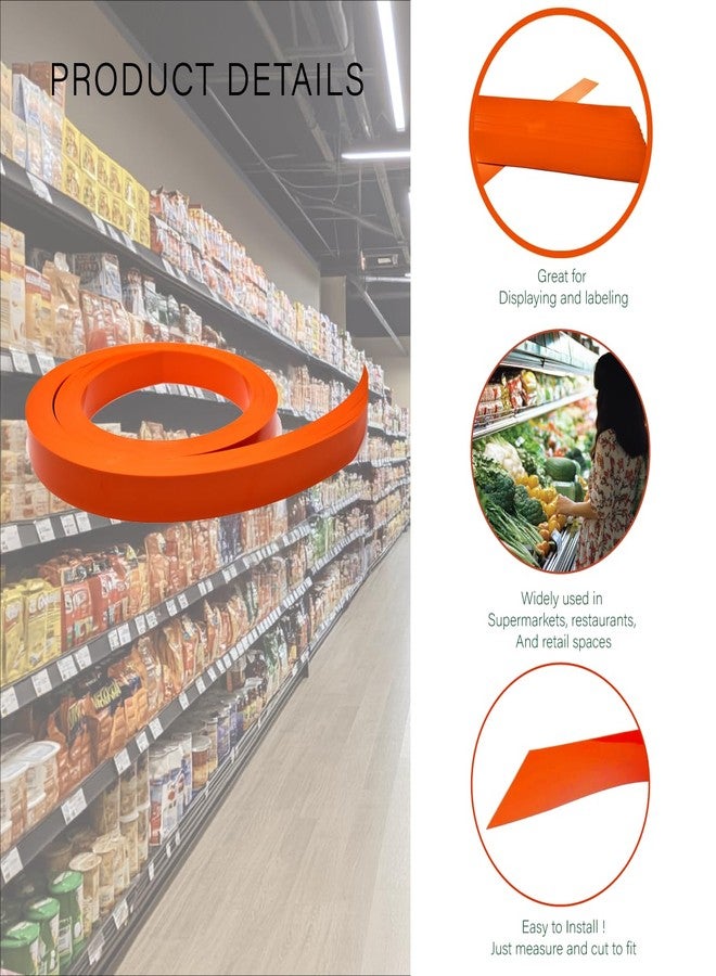 STORE FIXTURES DIRECT Decorative Gondola Shelving Pre Cut Vinyl Insert Strips 48" x 1.25" Shelf C-Channel, Orange, 100 Pack - Image 4