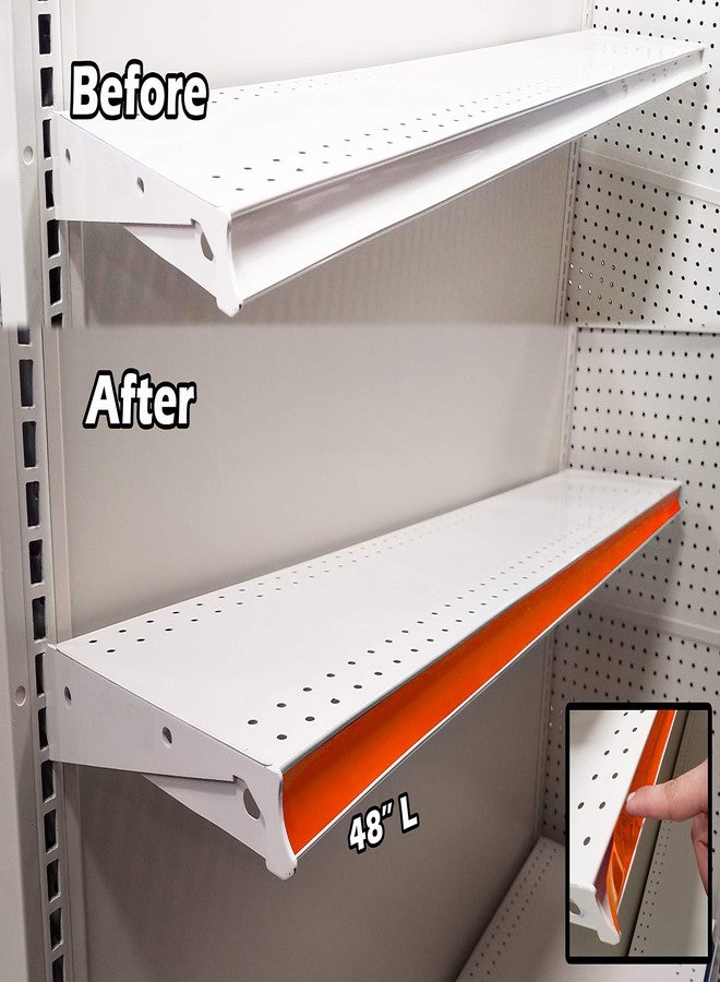 STORE FIXTURES DIRECT Decorative Gondola Shelving Pre Cut Vinyl Insert Strips 48" x 1.25" Shelf C-Channel, Orange, 100 Pack - Image 3