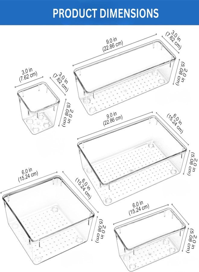 IDITRI EXPORT Transparent Drawer Organizer Tray Set – 16 Piece Modular Plastic Storage System for Kitchen, Vanity, Bathroom, Office & Home Organization. - Image 2