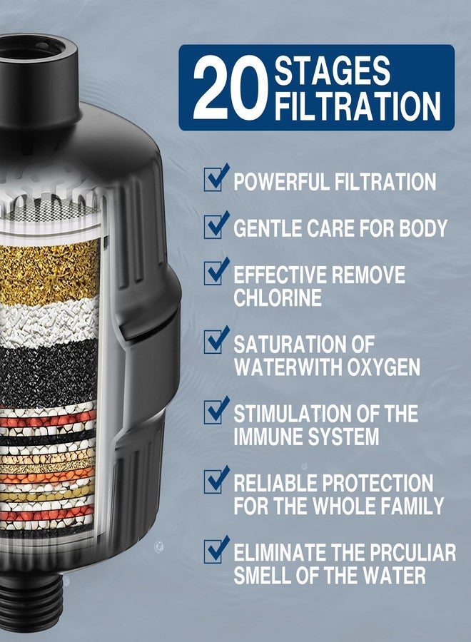 Cobbe High Pressure Filtered Shower Head Combo, Rain Shower Head with 20 Stage Shower Head Filter for Hard Water - Adjustable Replacement Remove Chlorine and Harmful Substances, Matte Black - Image 4