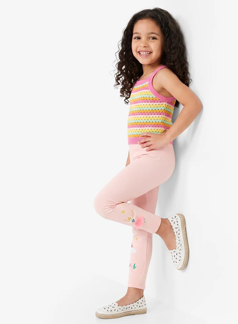 Pinata Flower Embroidered Fairy Print Leggings