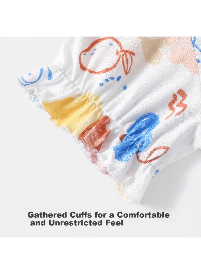 Yuzhaolin Girls' Summer Cotton Pajamas Children'S Home Wear Big Kids Clothing Romantic Short Sleeve Nightgown - Image 4