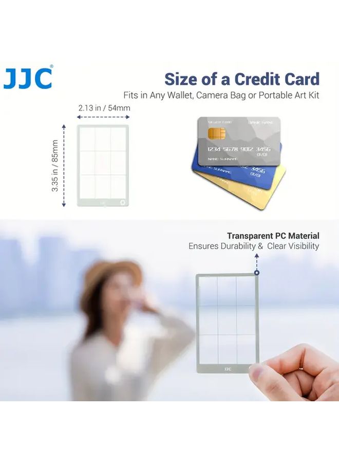 11 Pcs Composition Viewfinder Tool With Card Holder Golden Ratio Spiral Guide - Image 2